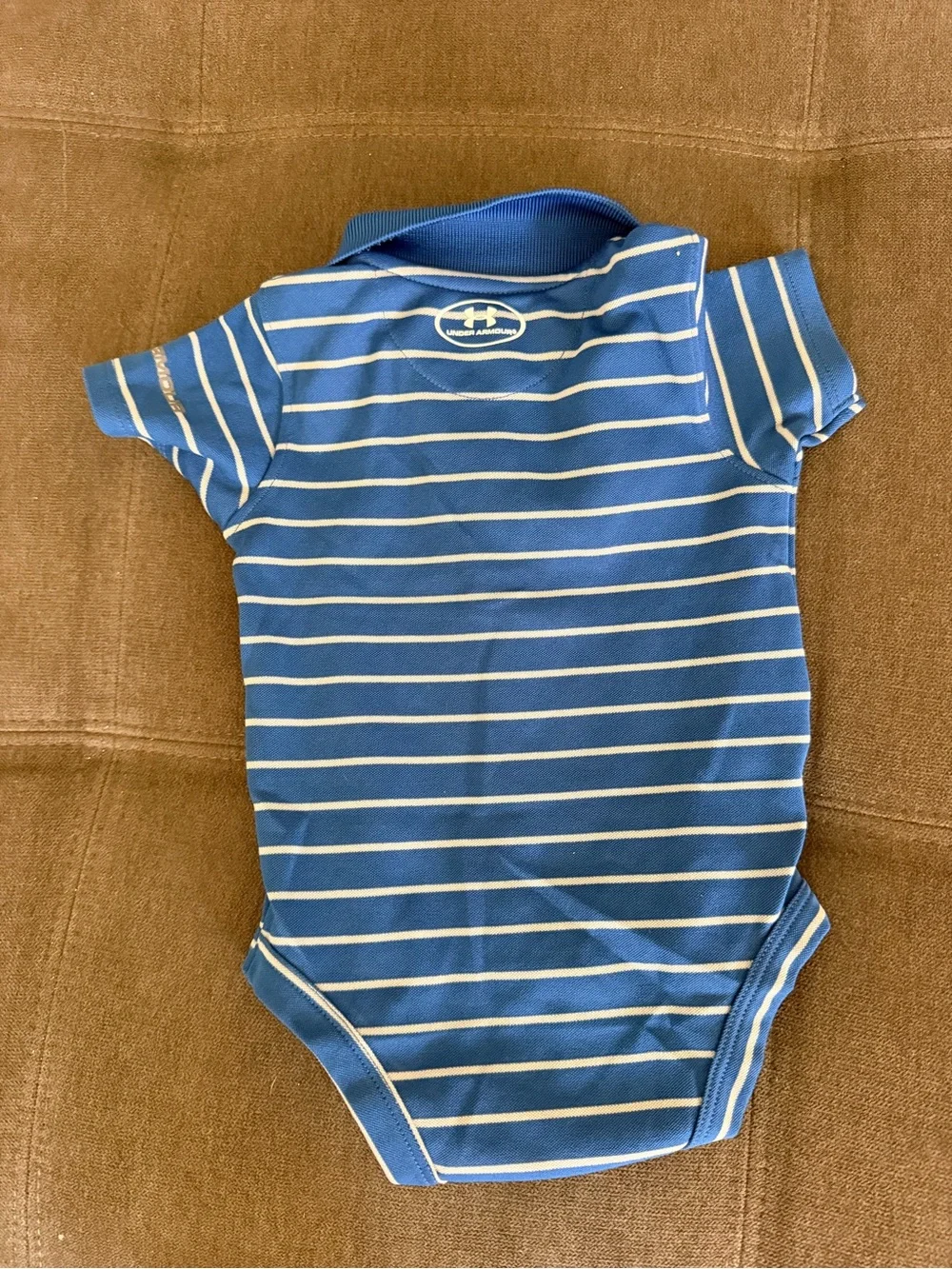 Under Armour Blue and White Striped Polo Onesie for Kids